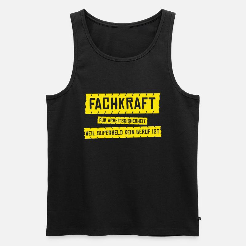 Superheld Fachkraft Arbeitssicherheit Superheld - Männer Premium Bio Tank Top - Schwarz