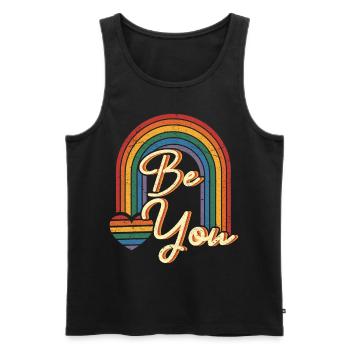 lgbtq pride month 2021 shirt be you - Men's Premium Organic Tank Top - black - Front - AI Model Male 178 light (178cm)