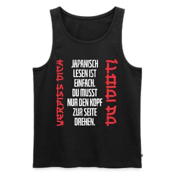 Japanisch lesen Anime Manga Fan Geburtstag Idee - Männer Premium Bio Tank Top - Schwarz - Vorne - Michal (187cm)