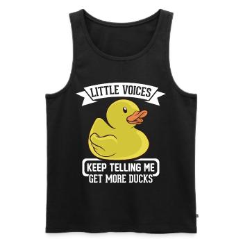 Rubber duck design - little voices keep telling me - Men's Premium Organic Tank Top - black - Front - AI Model Male 178 light (178cm)