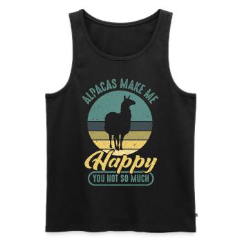 Alpacas make me happy- funny Alpaca shirt for - Débardeur bio Premium Homme - noir - Devant - AI Model Male 178 light (178cm)