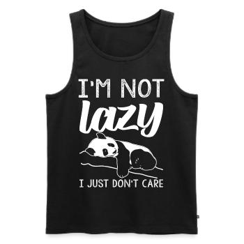 lazy shirts for women - i'm not lazy, i just don't - Men's Premium Organic Tank Top - black - Front - AI Model Male 178 light (178cm)
