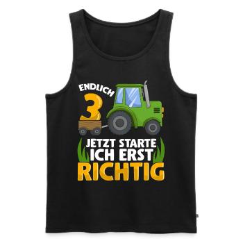 3. Geburtstag Traktor deko ich bin Endlich 3 Jahre - Männer Premium Bio Tank Top - Schwarz - Vorne - Michal (187cm)