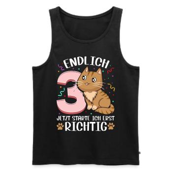 3. Geburtstag Mädchen kleid deko ich bin endlich 3 - Männer Premium Bio Tank Top - Schwarz - Vorne - Michal (187cm)