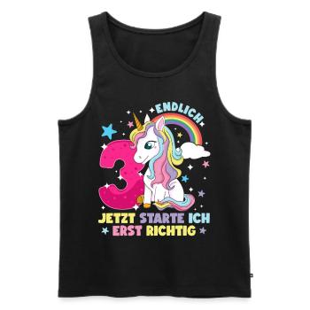 3. Geburtstag Mädchen kleid deko ich bin endlich 3 - Männer Premium Bio Tank Top - Schwarz - Vorne - Michal (187cm)