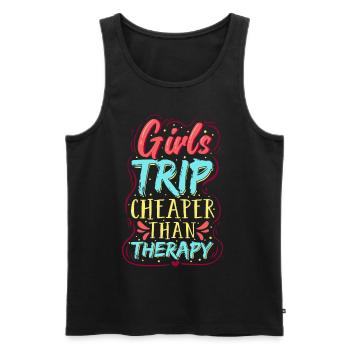 girls trip shirt Girls Trip Cheaper Than Therapy - Débardeur bio Premium Homme - noir - Devant - Michal (187cm)