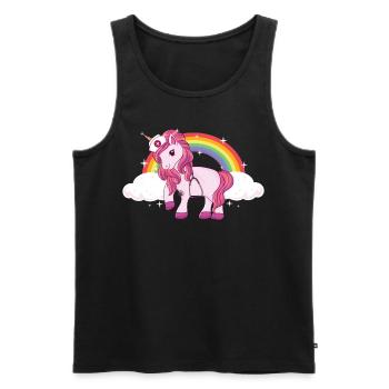 cute fun unicorn school nurse - Männer Premium Bio Tank Top - Schwarz - Vorne - Michal (187cm)