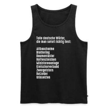 Deutsch Deutschlehrer Sprache Geburtstag Geschenk - Männer Premium Bio Tank Top - Schwarz - Vorne - AI Model Male 178 light (178cm)