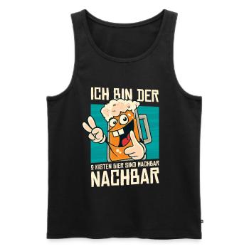 Ich bin der 2 Kisten Bier sind machbar Nachbar - Männer Premium Bio Tank Top - Schwarz - Vorne - Michal (187cm)