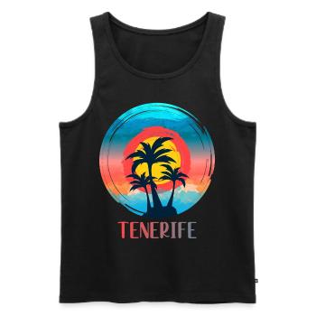 Teneriffa - Männer Premium Bio Tank Top - Schwarz - Vorne - Michal (187cm)