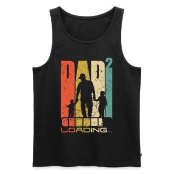 Dad Loading stolzer Papa 2022 Vater 2 Kinder - Männer Premium Bio Tank Top - Schwarz - Vorne - AI Model Male 178 light (178cm)