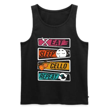 Cello - Eat Sleep Cello Repeat - Débardeur bio Premium Homme - noir - Devant - AI Model Male 178 light (178cm)