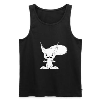 mignon écureuil comique doigt puant doigt d’honneur - Débardeur bio Premium Homme - noir - Devant - AI Model Male 178 light (178cm)