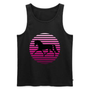 Chevaux Équitation Filles Femmes Hommes Équitation Mode - Débardeur bio Premium Homme - noir - Devant - Michal (187cm)
