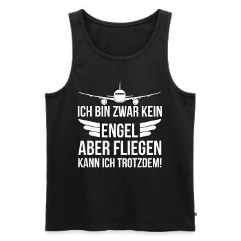 Pilot Flugzeug Geschenk Geburtstag Weihnachten - Männer Premium Bio Tank Top - Schwarz - Vorne - Michal (187cm)
