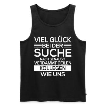 Abschied Kollegen Geschenk Rente Kündigung Idee - Männer Premium Bio Tank Top - Schwarz - Vorne - Michal (187cm)