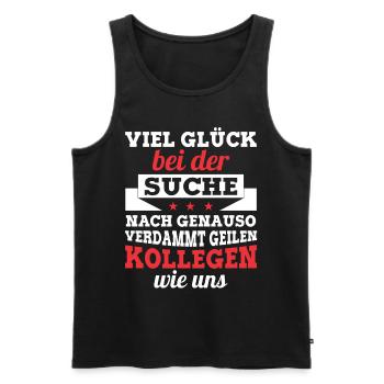 Abschied Kollegen Geschenk Rente Kündigung Idee - Männer Premium Bio Tank Top - Schwarz - Vorne - Michal (187cm)