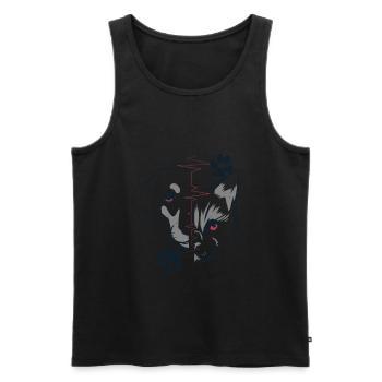 Dog and cat friends - Men's Premium Organic Tank Top - black - Front - Michal (187cm)