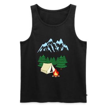 Gebirge Bergsteiger Expedition Abenteuer Camping - Männer Premium Bio Tank Top - Schwarz - Vorne - AI Model Male 178 light (178cm)
