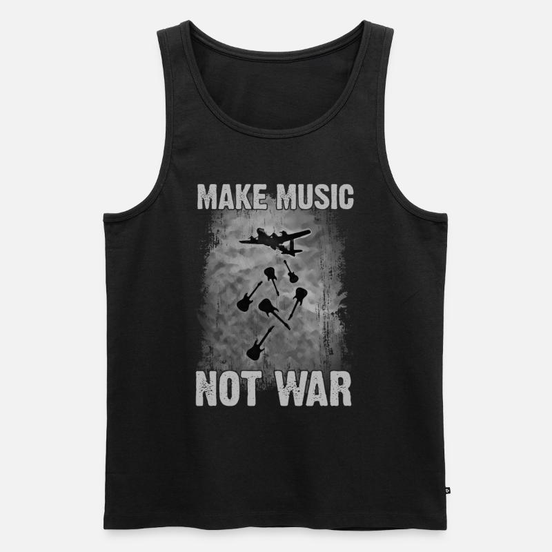 Make Music, not War. - Männer Premium Bio Tank Top - Schwarz