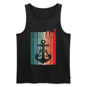 Papitän Vater 2 Kinder Zwillinge zweifacher Papa - Männer Premium Bio Tank Top - Schwarz - Vorne - Michal (187cm)