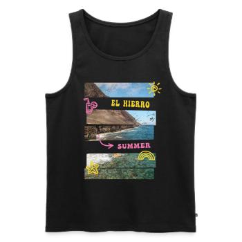 El Hierro Sommer Sonne Strand Meer Palmen Urlaub - Männer Premium Bio Tank Top - Schwarz - Vorne - AI Model Male 178 light (178cm)
