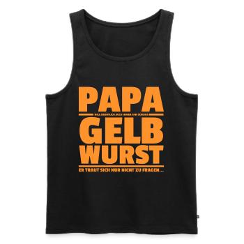 Papa Gelbwurst lustiges Geschenk für Kinder - Männer Premium Bio Tank Top - Schwarz - Vorne - AI Model Male 178 light (178cm)