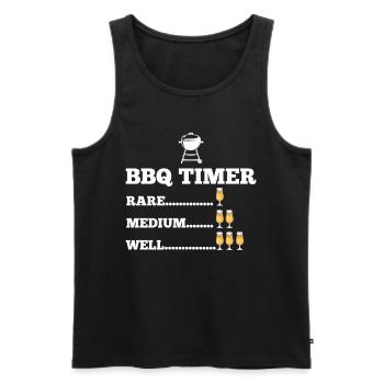 BBQ Timer Barbecue Beer Steak Grill Funny Grilling - Men's Premium Organic Tank Top - black - Front - AI Model Male 178 light (178cm)