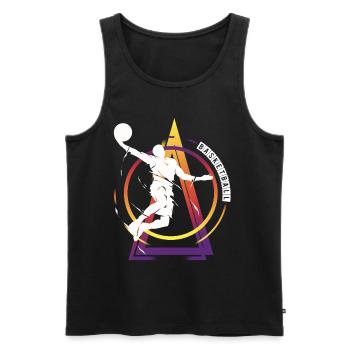 Basketteur Basketteur Dunking Vintage Retro - Débardeur bio Premium Homme - noir - Devant - Michal (187cm)