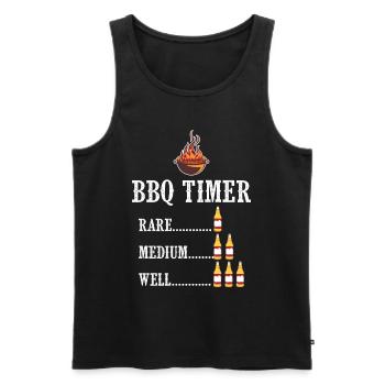 BBQ Timer Barbecue Beer Steak Grill Funny Grilling - Men's Premium Organic Tank Top - black - Front - AI Model Male 178 light (178cm)