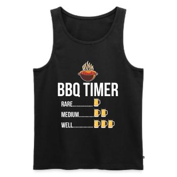 BBQ Timer Barbecue Beer Steak Grill Funny Grilling - Men's Premium Organic Tank Top - black - Front - AI Model Male 178 light (178cm)