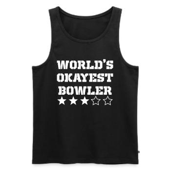 Worlds Okayest Bowler - Männer Premium Bio Tank Top - Schwarz - Vorne - Michal (187cm)