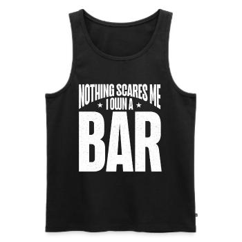 Nothing Scares Me I Own A Bar Funny Bar Owner - Men's Premium Organic Tank Top - black - Front - Michal (187cm)