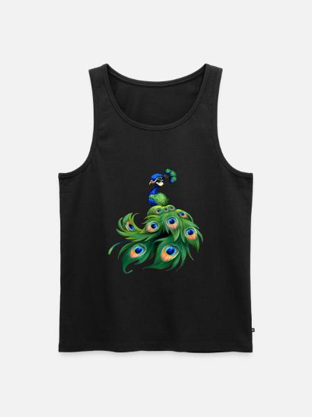 pfauenblau - Männer Premium Bio Tank Top - Schwarz