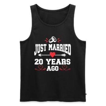 Just Married 20 Years Ago 20th Wedding Anniversary - Männer Premium Bio Tank Top - Schwarz - Vorne - Michal (187cm)