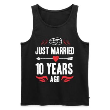 Je viens de me marier il y a 10 ans 10e anniversaire de mariage - Débardeur bio Premium Homme - noir - Devant - Michal (187cm)