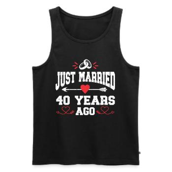 Just Married 40 Years Ago 40th Wedding Anniversary - Männer Premium Bio Tank Top - Schwarz - Vorne - Michal (187cm)