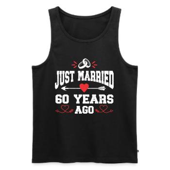 Je viens de me marier il y a 60 ans 60e anniversaire de mariage - Débardeur bio Premium Homme - noir - Devant - Michal (187cm)