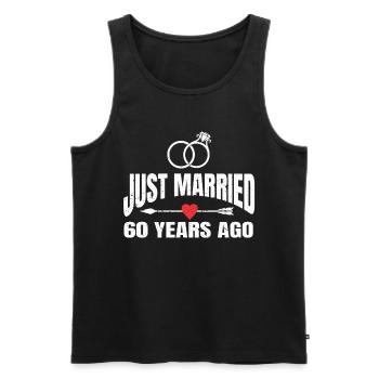 Just Married 60 Years Ago 60th Wedding Anniversary - Männer Premium Bio Tank Top - Schwarz - Vorne - Michal (187cm)