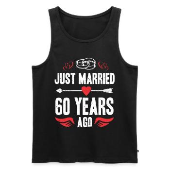 Je viens de me marier il y a 60 ans 60e anniversaire de mariage - Débardeur bio Premium Homme - noir - Devant - Michal (187cm)