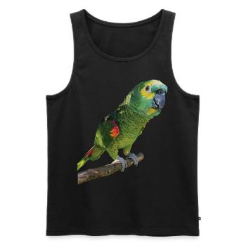 The blue-fronted amazon - Men's Premium Organic Tank Top - black - Front - AI Model Male 178 light (178cm)