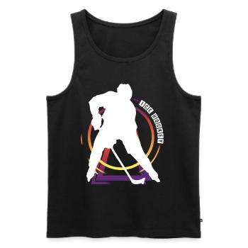 Eishockey Eishockeyspieler Spieler Vintage Retro - Männer Premium Bio Tank Top - Schwarz - Vorne - Michal (187cm)