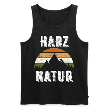 Harz Natur wandern Berge Geschenk - Männer Premium Bio Tank Top - Schwarz - Vorne - Michal (187cm)