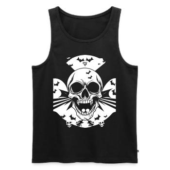 Horreur Crâne Crâne Art Crâne Gothique Heavy Metal - Débardeur bio Premium Homme - noir - Devant - AI Model Male 178 light (178cm)