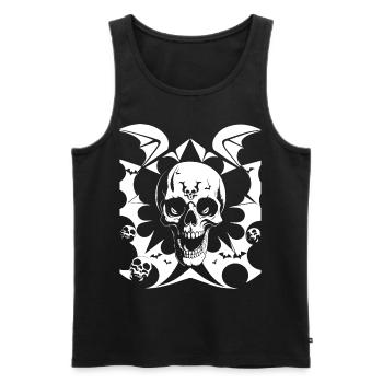 Horreur Crâne Crâne Art Crâne Gothique Heavy Metal - Débardeur bio Premium Homme - noir - Devant - Michal (187cm)