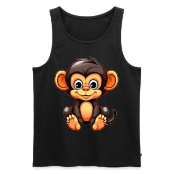 Niedlicher Affe für Kinder für Kinder - Männer Premium Bio Tank Top - Schwarz - Vorne - AI Model Male 178 light (178cm)