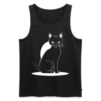 Drôle de chat Silhouette Cheeky Fun Cats - Débardeur bio Premium Homme - noir - Devant - Michal (187cm)