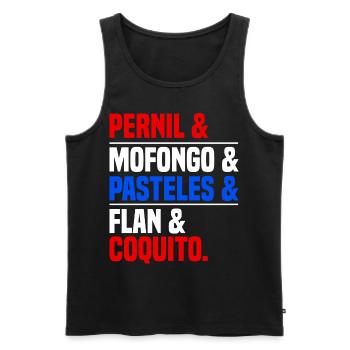 Puerto Rico Flagge | Puerto Ricaner Geschenkideen - Männer Premium Bio Tank Top - Schwarz - Vorne - Michal (187cm)