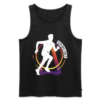 Sprint, Sprinter, Sprint, Athletics, Running - Men's Premium Organic Tank Top - black - Front - AI Model Male 178 light (178cm)