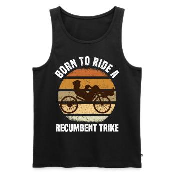Velomobil | Recumbent Trike Triker Sport Geschenk - Männer Premium Bio Tank Top - Schwarz - Vorne - AI Model Male 178 light (178cm)